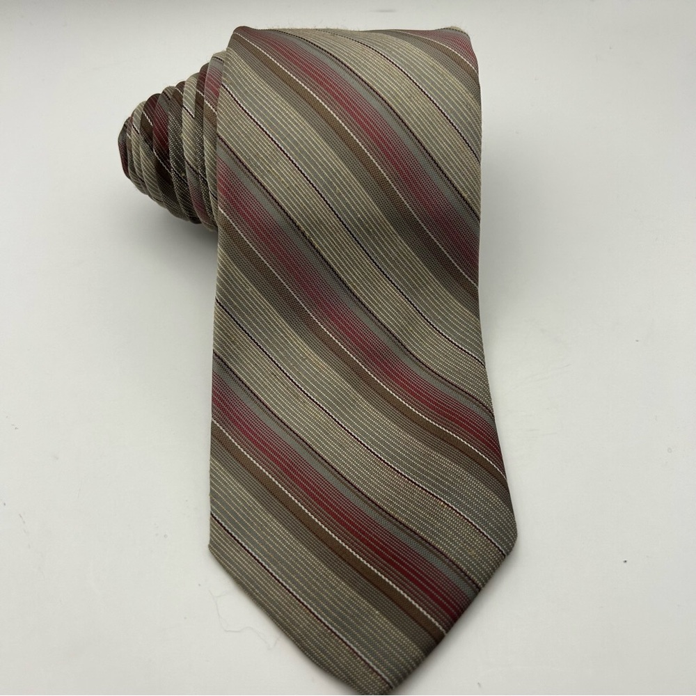 Vintage Bristol Bay Men's Striped Pointed Necktie Multicolor Polyester